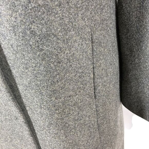 Poleci 4 Gray Wool Blend Long Dress Coat Y2K Minimalist Chic Professional Boss - Picture 4 of 11